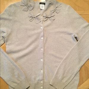 J crew bow wool/cashmere cardigan